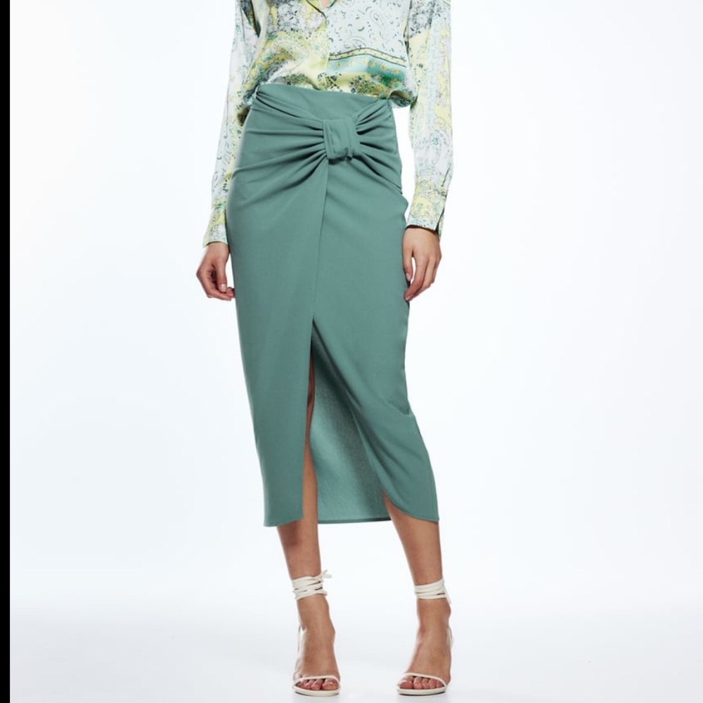 Zara ruched midi skirt